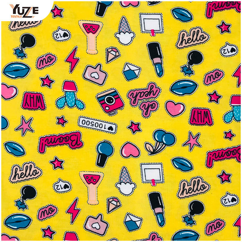 YZS18-278 ESTAMPADO DE SPANDEX DE JERSEY HILADO DE POLIETILENO