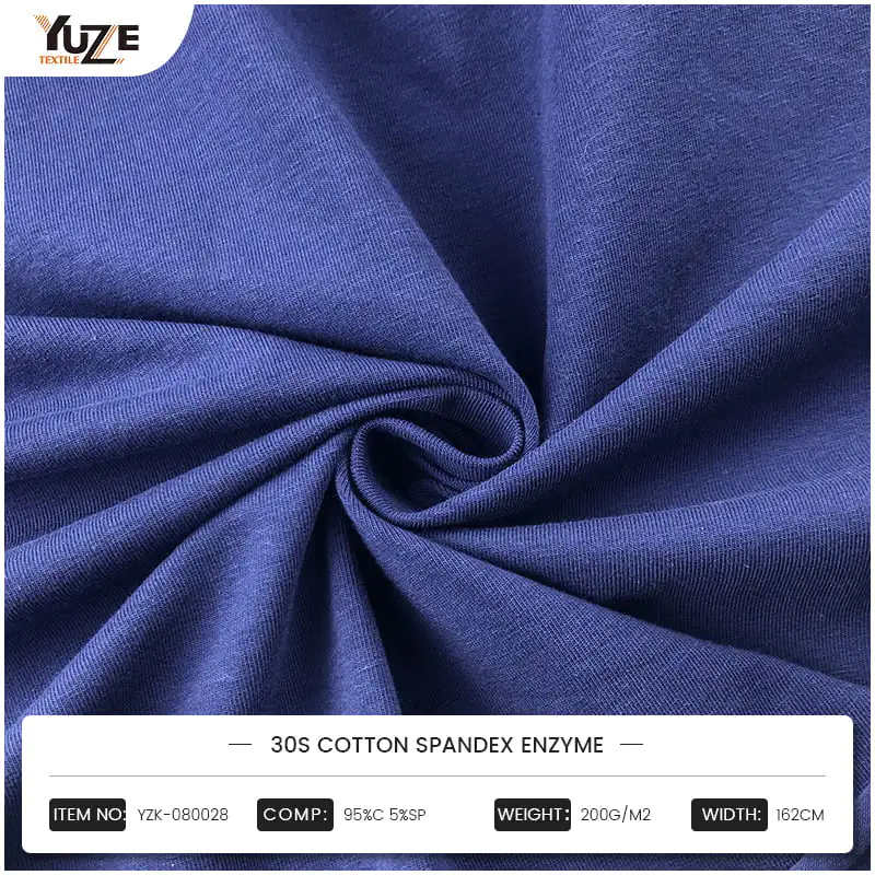 Fabricación de enzimas Spandex de algodón YZK-080028 30S: opción de alta calidad y cómoda